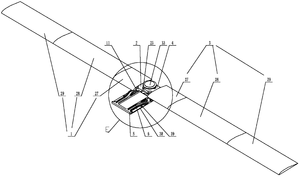 Wing mechanism, emitter and method for shortening axial length thereof