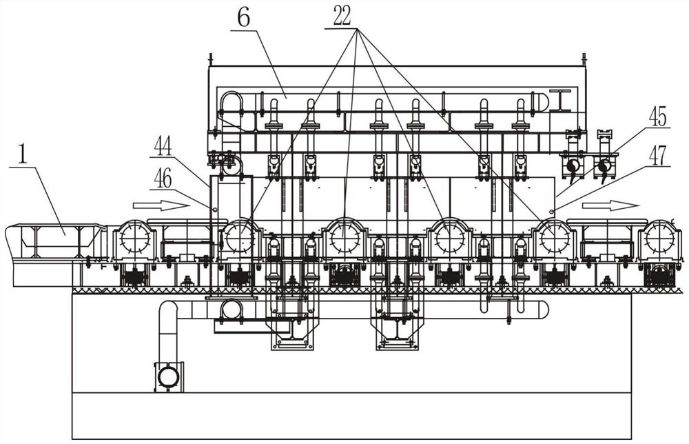 A single-line production process for medium and thick plates