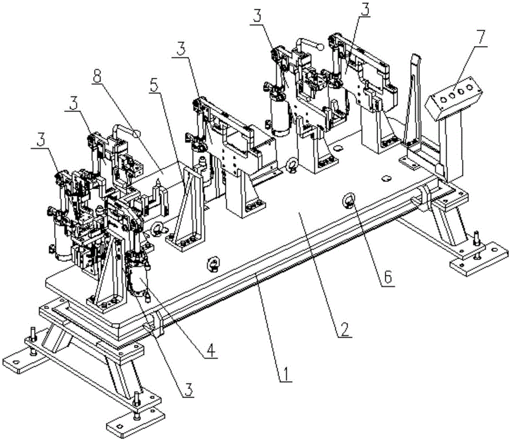 Automobile doorsill beam welding clamp