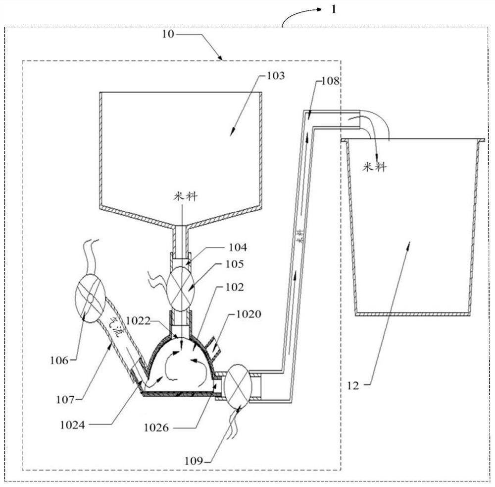 Control method and system for air-powered rice cleaning, cooking utensil, and computer equipment