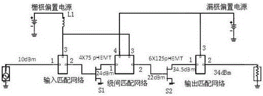 2.7-3.5GHz 2W GaN monolithic power amplifier and design method