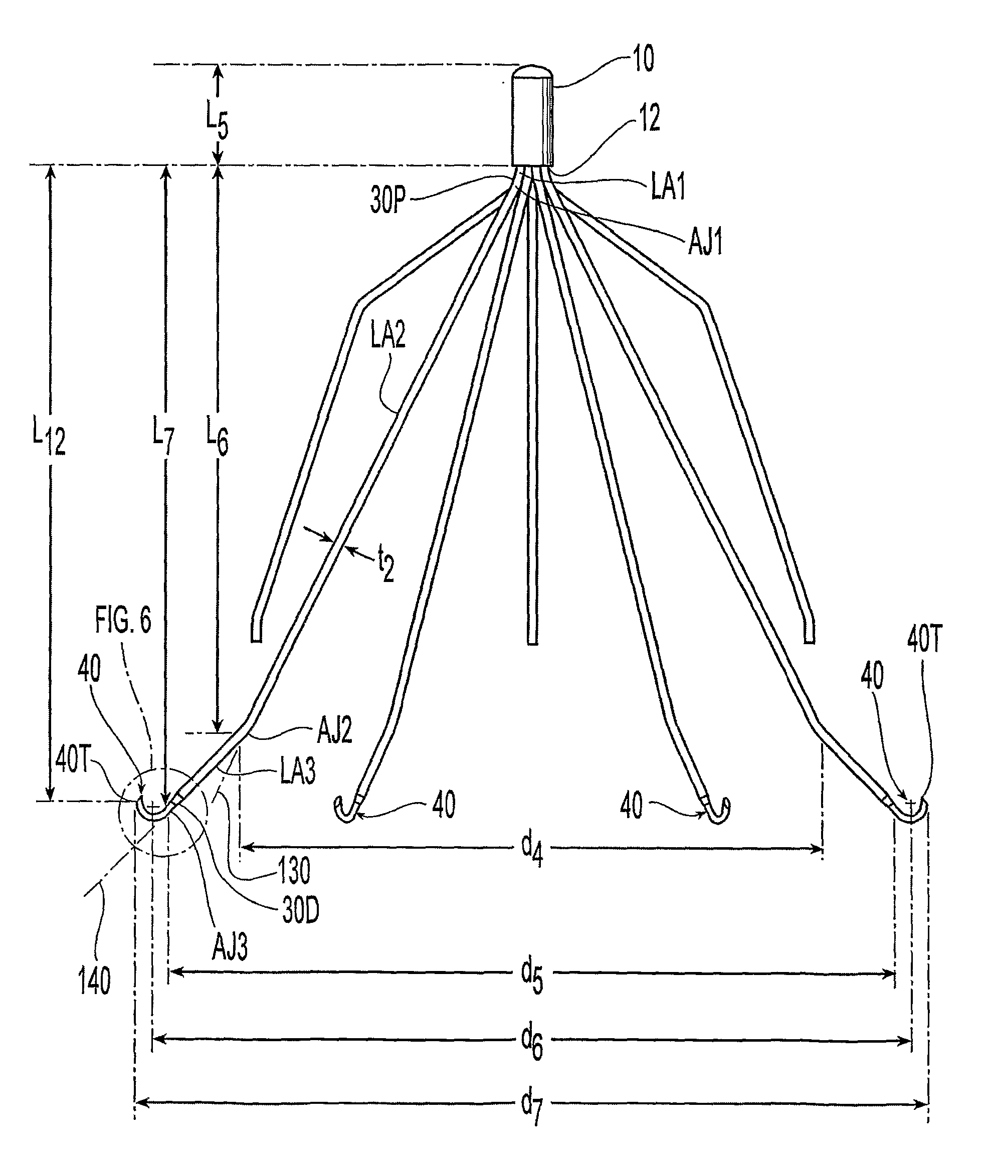 Removable blood clot filter with edge for cutting through the endothelium