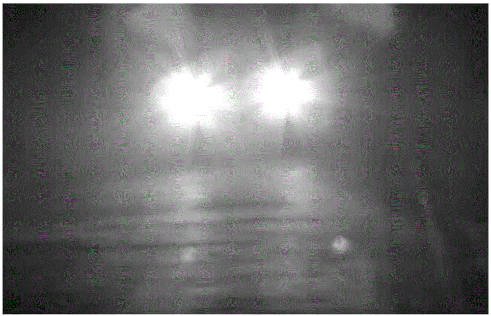 Infrared and visible light image fused automobile anti-blooming video image processing method