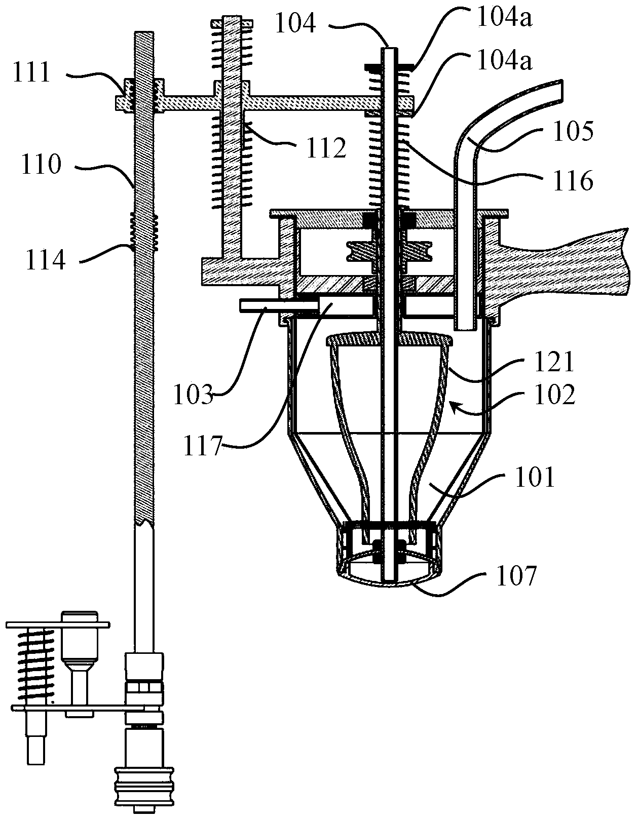 Rice washing device and automatic electric cooker installed with the rice washing device