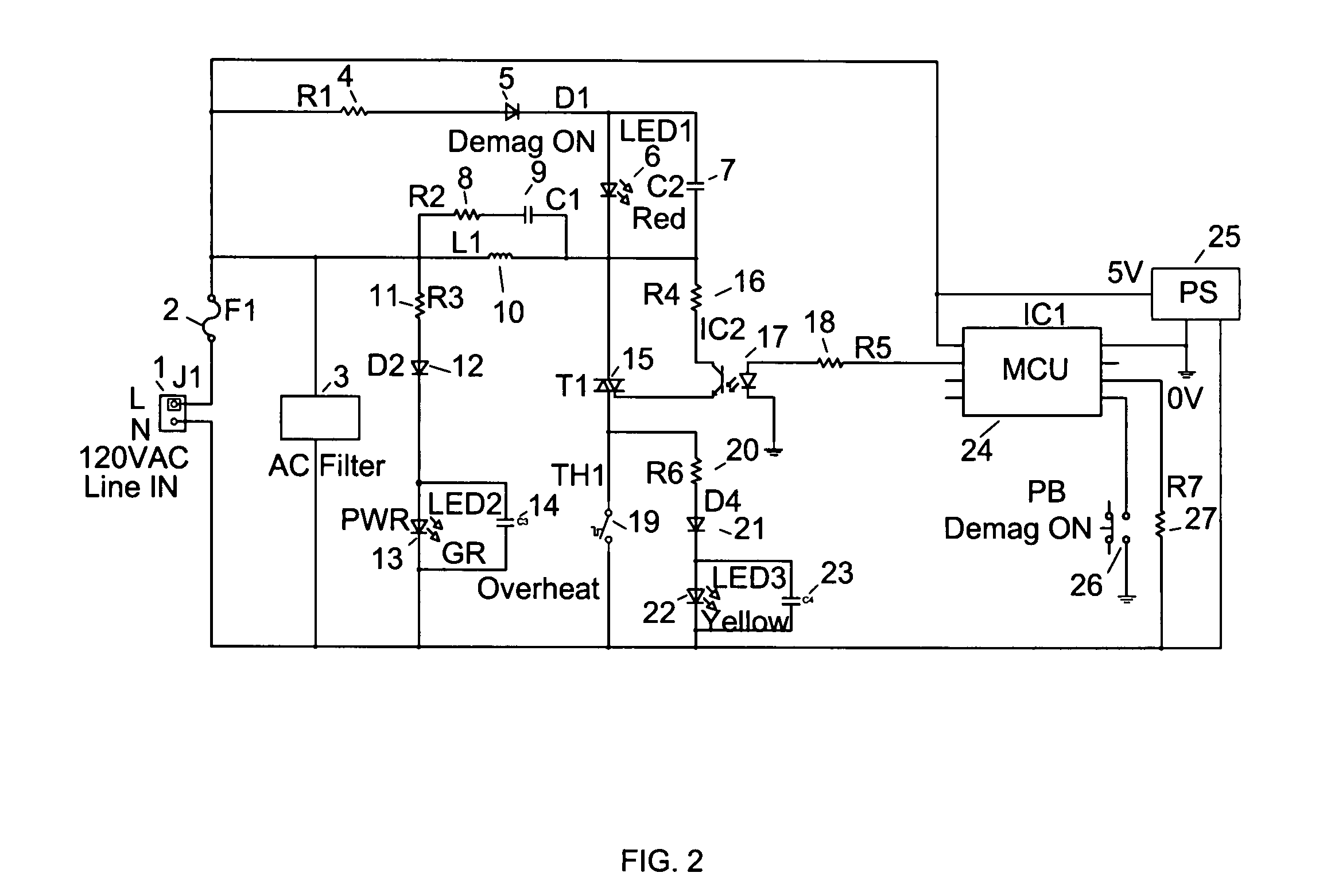 Thyristor controlled alternating current demagnetizer