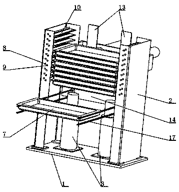 Laminated storing and conveying device for food processing