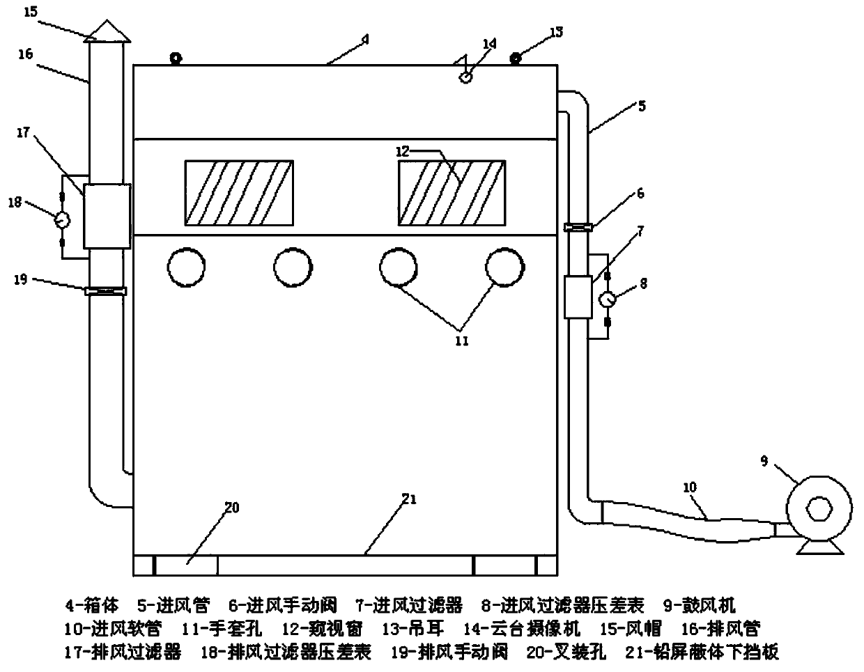 Large-sized radioactive solid waste disintegrating protecting device