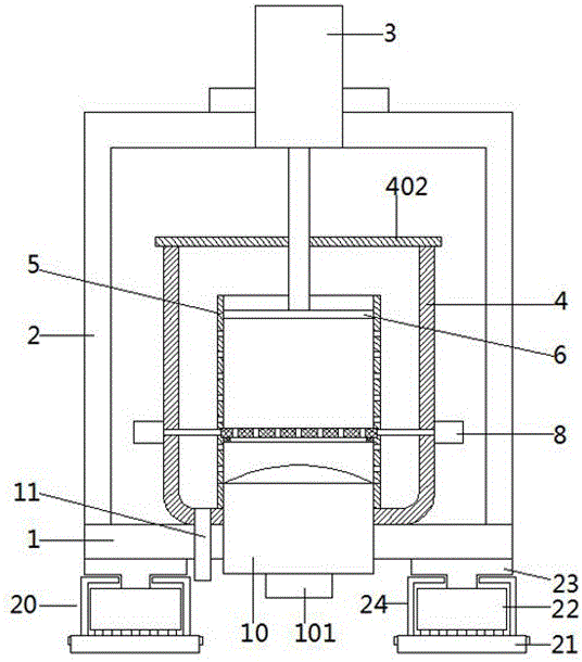 Chemical filter press provided with damping device