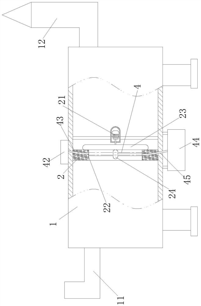 Industrial waste gas secondary treatment device