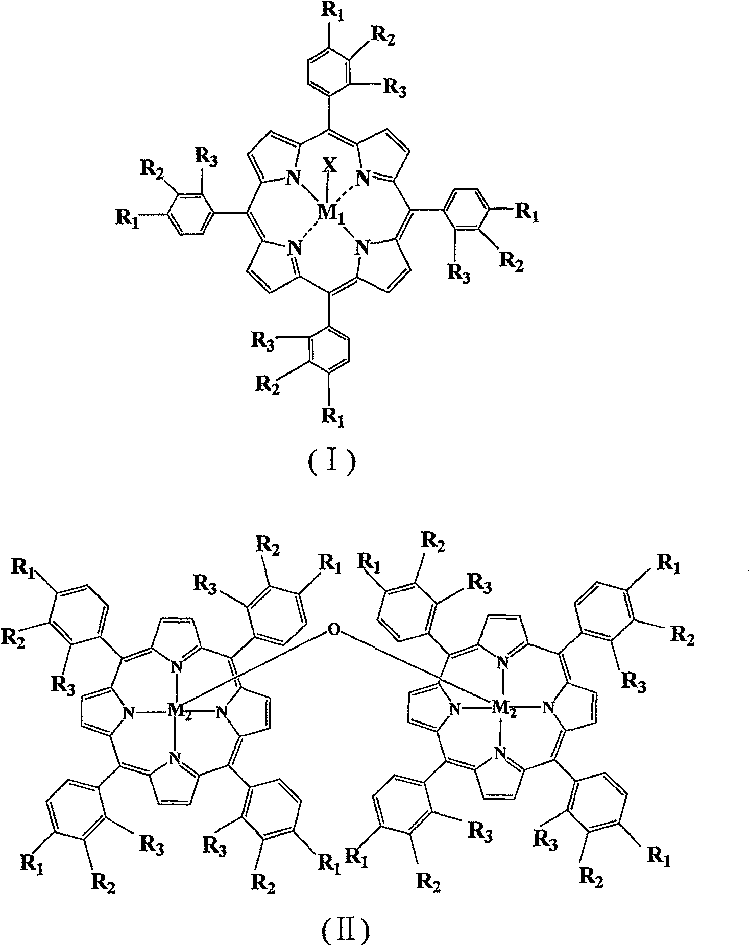 Process for preparing epoxy-compound by catalytic oxidation of alpha-olefin by metal porphyrin