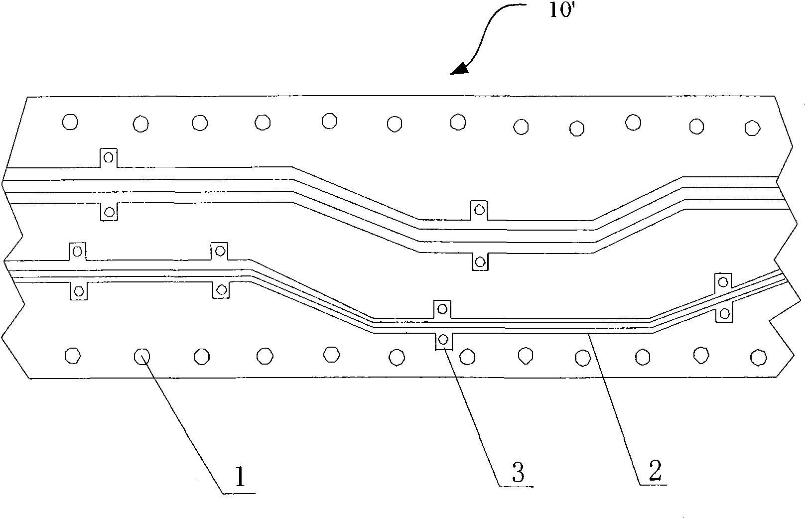 Continuous double-sided flexible printed circuit board and LED strip