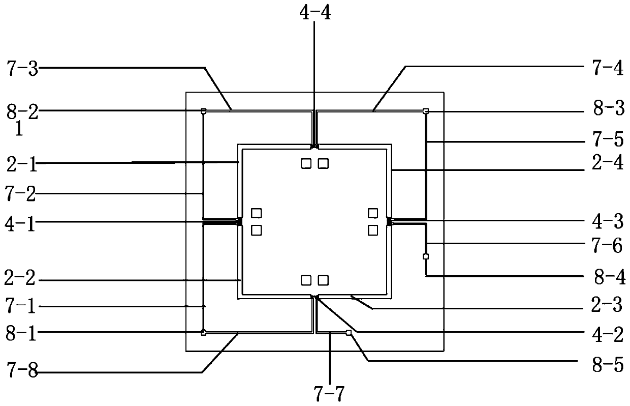 Piezoresistive pressure sensor chip with stress concentration structure and preparation method thereof