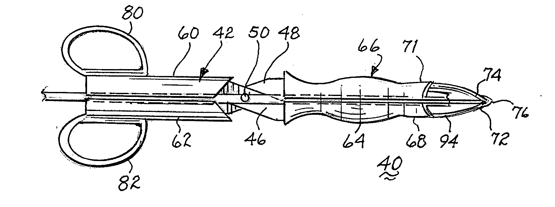 Medical instrument for inserting a chest drainage tube