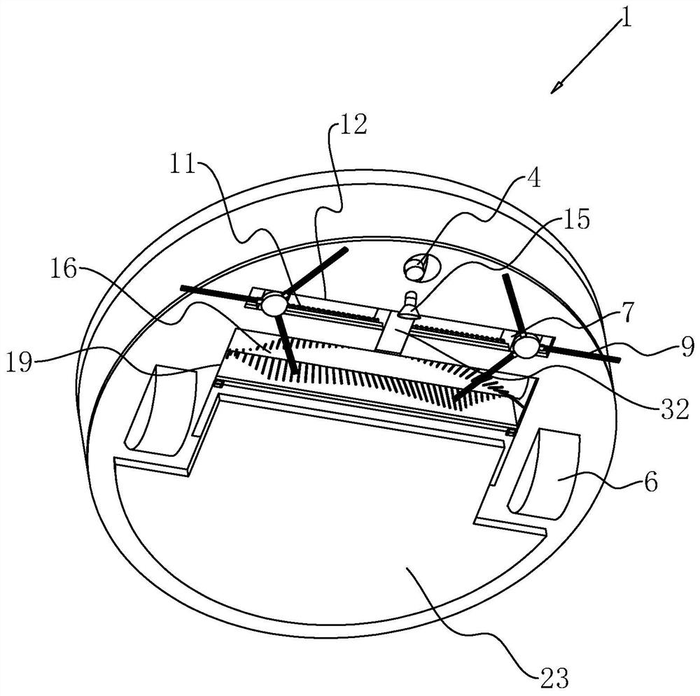 Household sweeping robot sweeping mechanism