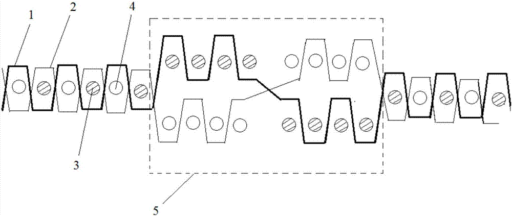 Polyester-cotton mixed whitespace jacquard fabric and preparation method thereof