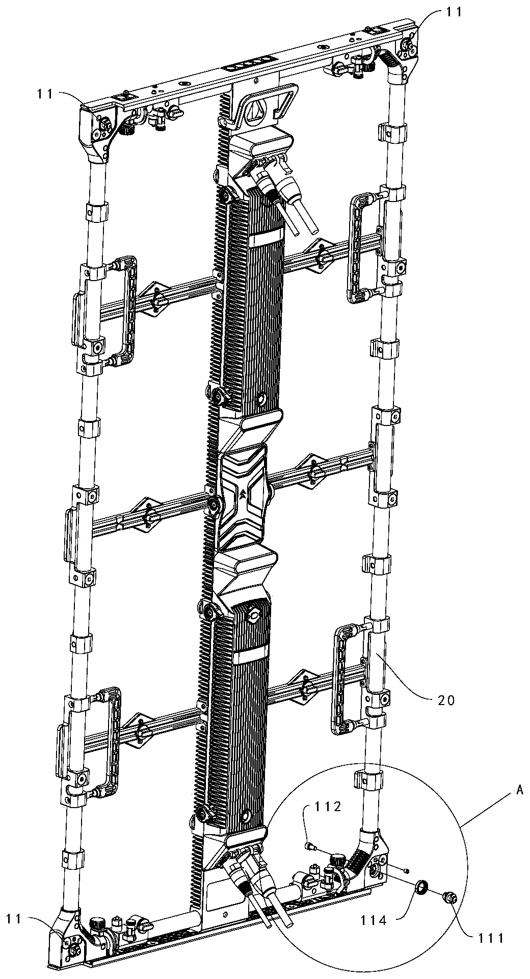 Box body connecting lock, spliced box body and LED spliced screen