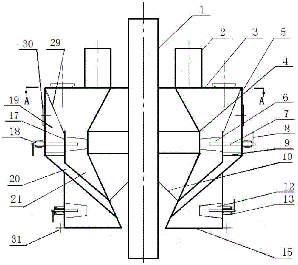 Series biaxial high-efficiency powder separator