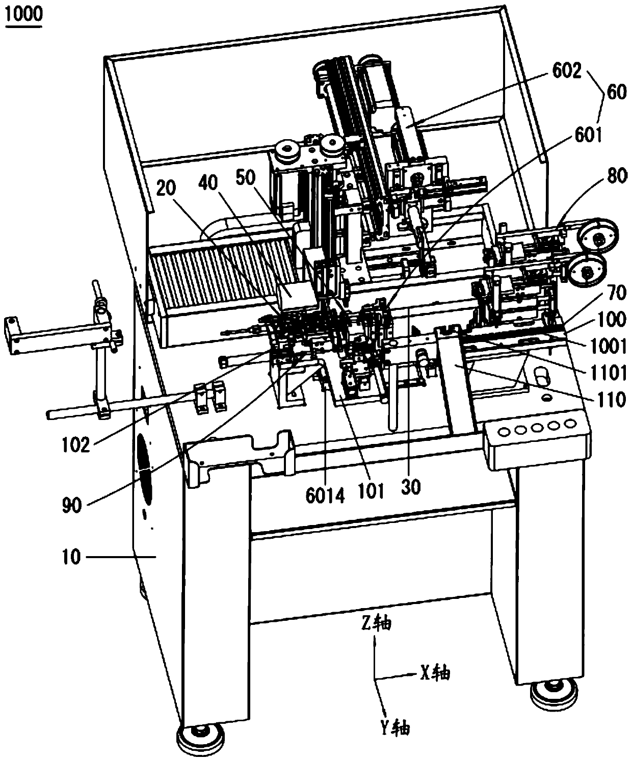 Stranded wire penetrating sleeve winding and rubber coating machine