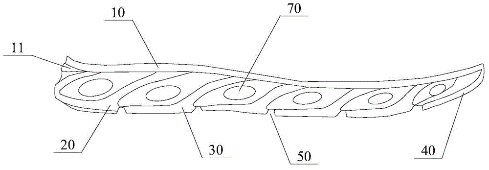 Energy efficient regression sneaker outsole