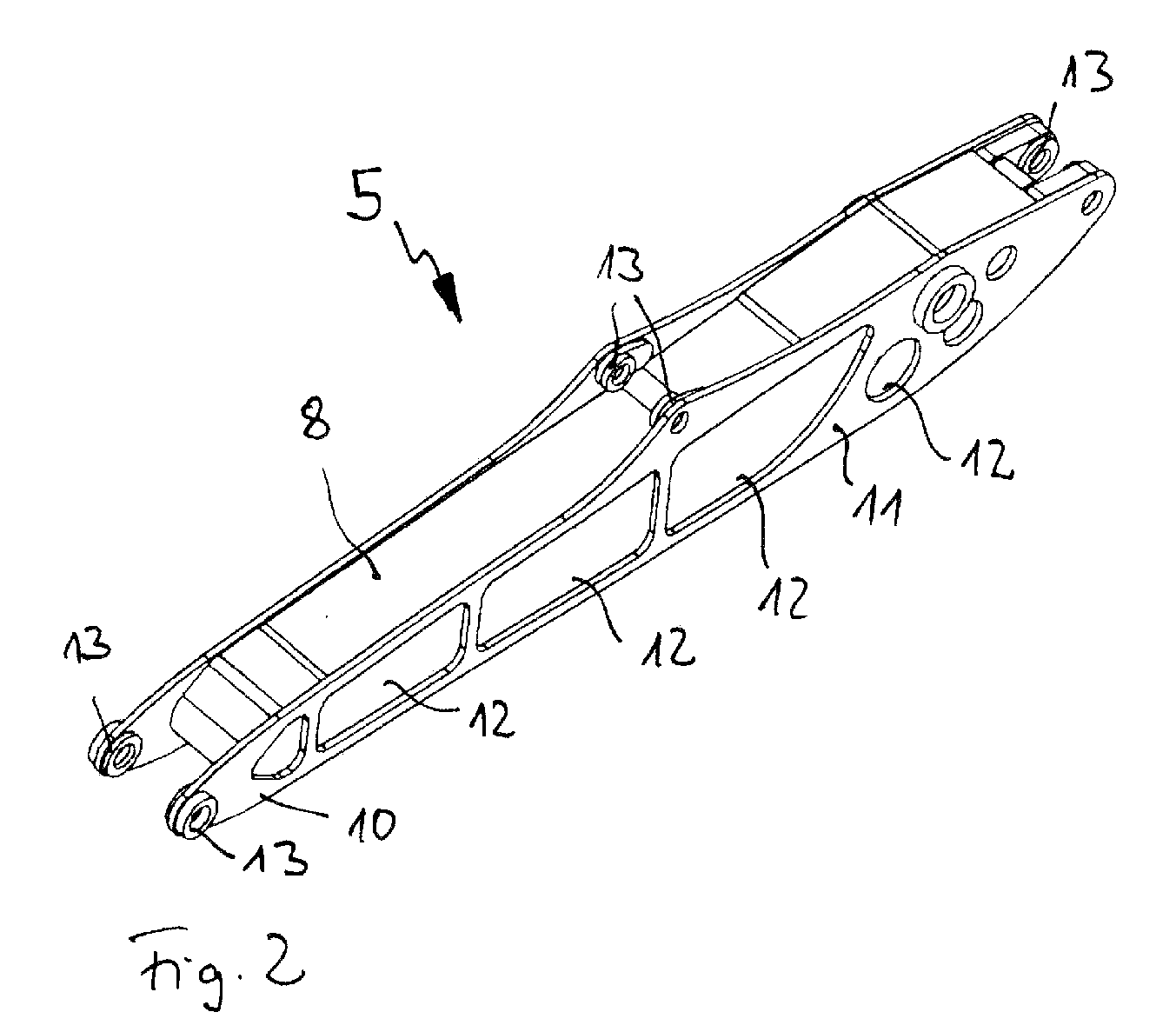 Support Arm for a Work Machine