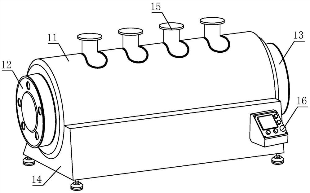 Limited discharging and mixing device for sewage treatment