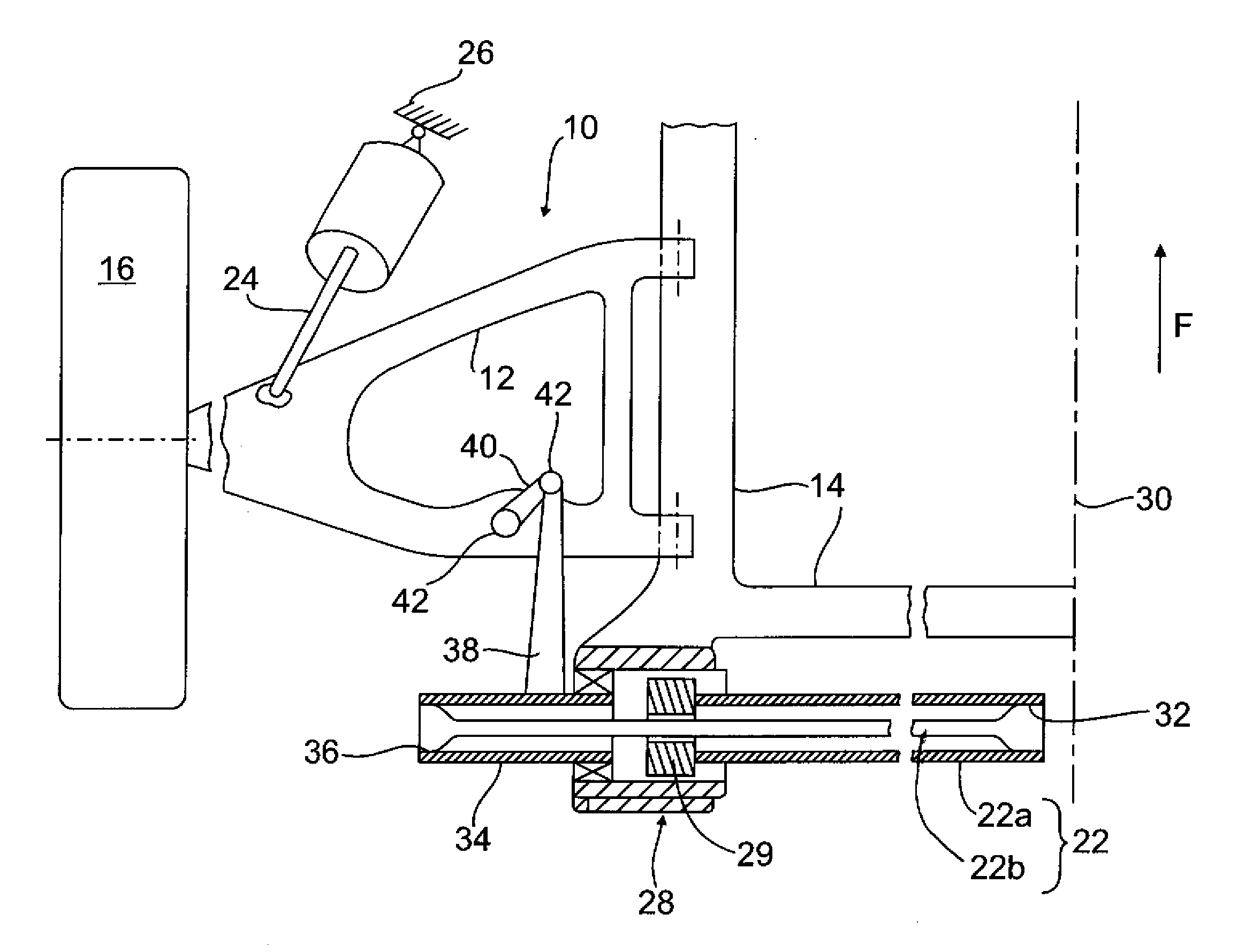 Suspension arrangement for a wheel suspension of a motor vehicle