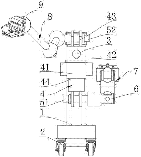 Driving arm device for substation busbar barrel inner wall cleaning robot