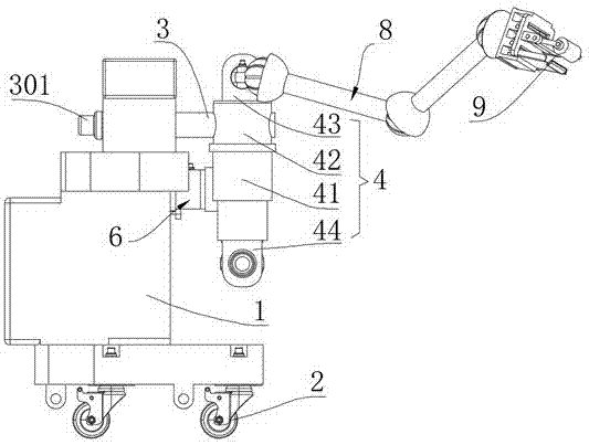 Driving arm device for substation busbar barrel inner wall cleaning robot