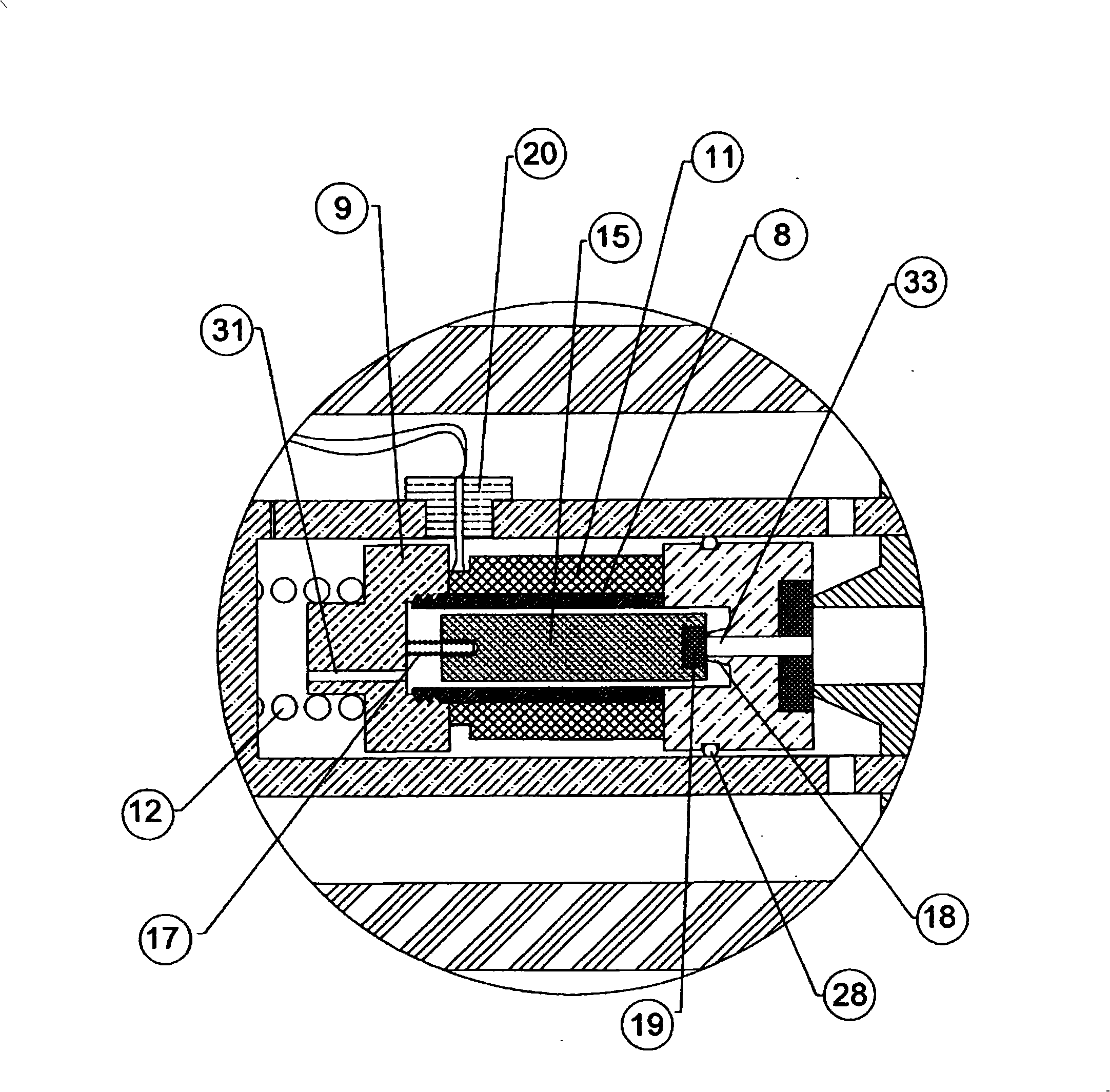 Gas valve of tubular solenoid