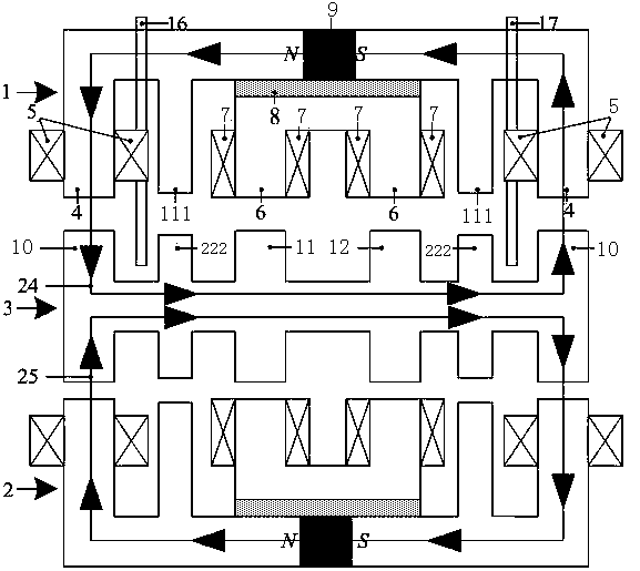 A square double stator hybrid reluctance type magnetic levitation linear motor