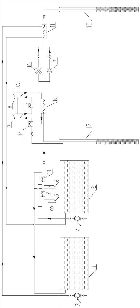 Water pumping and compressed air energy storage system and method for storing energy and heat by utilizing geothermal well