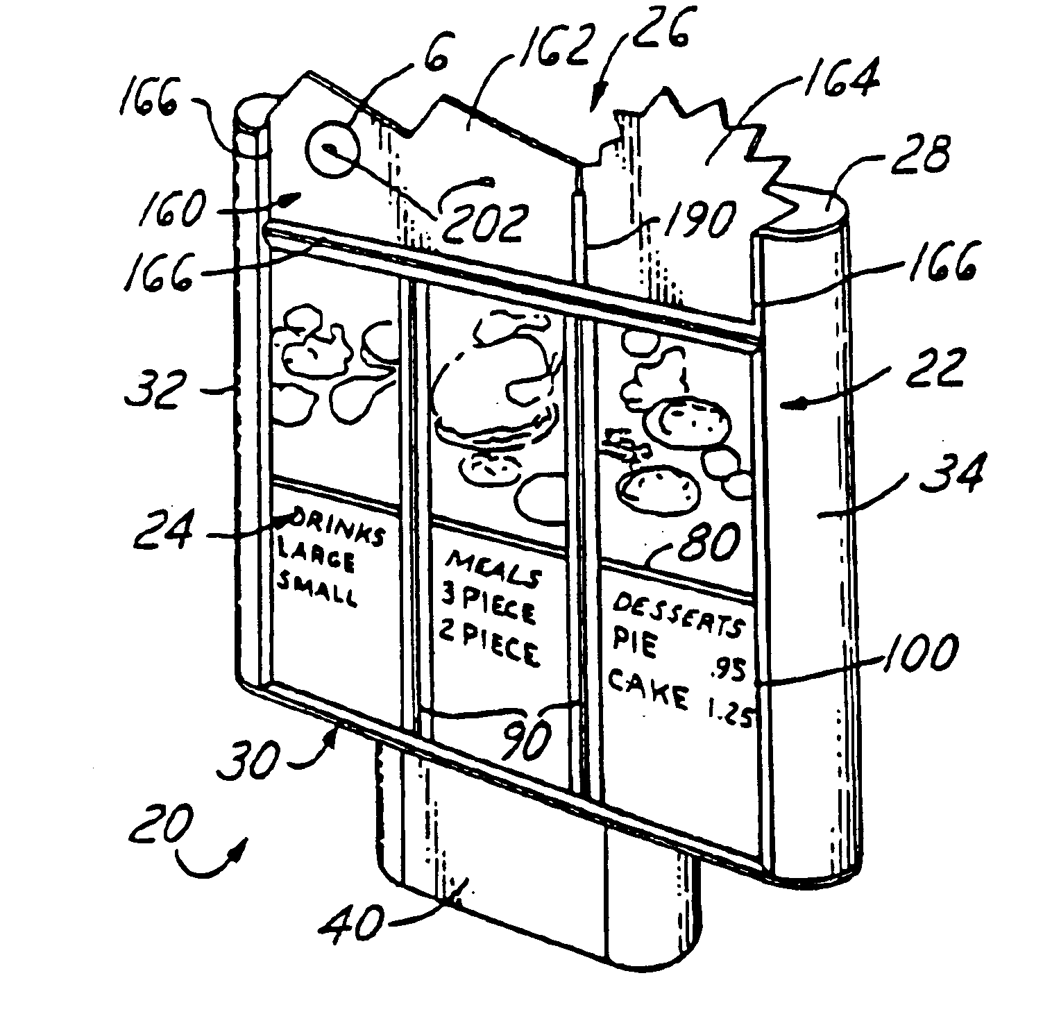 Menu display device