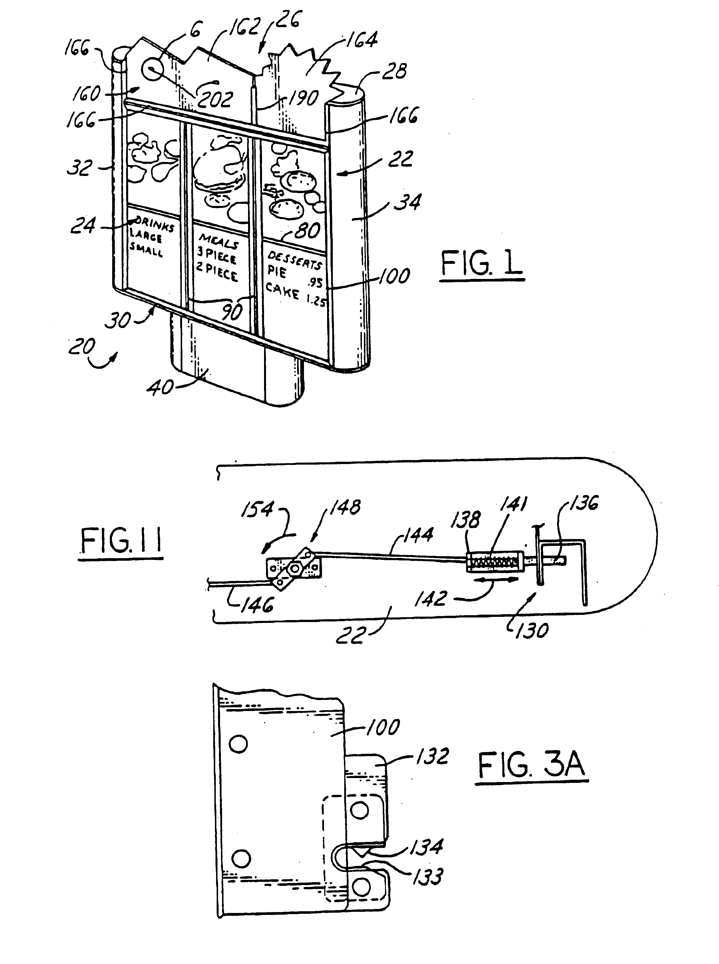 Menu display device