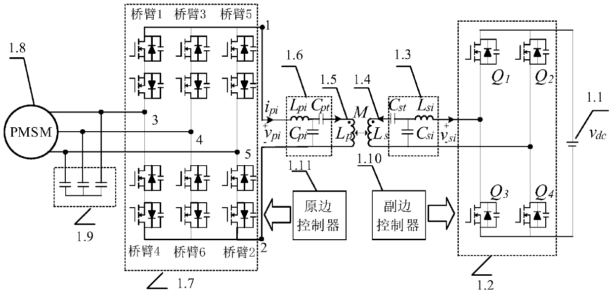 Matrix type motor driving system based on bidirectional wireless electric energy transmission