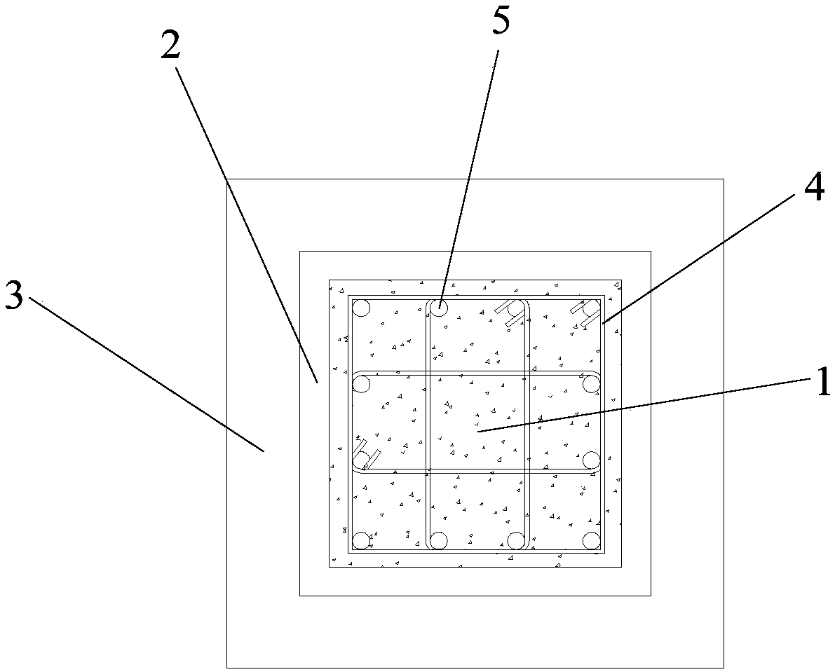 Normal-temperature curing type concrete column with superhigh property and construction method thereof