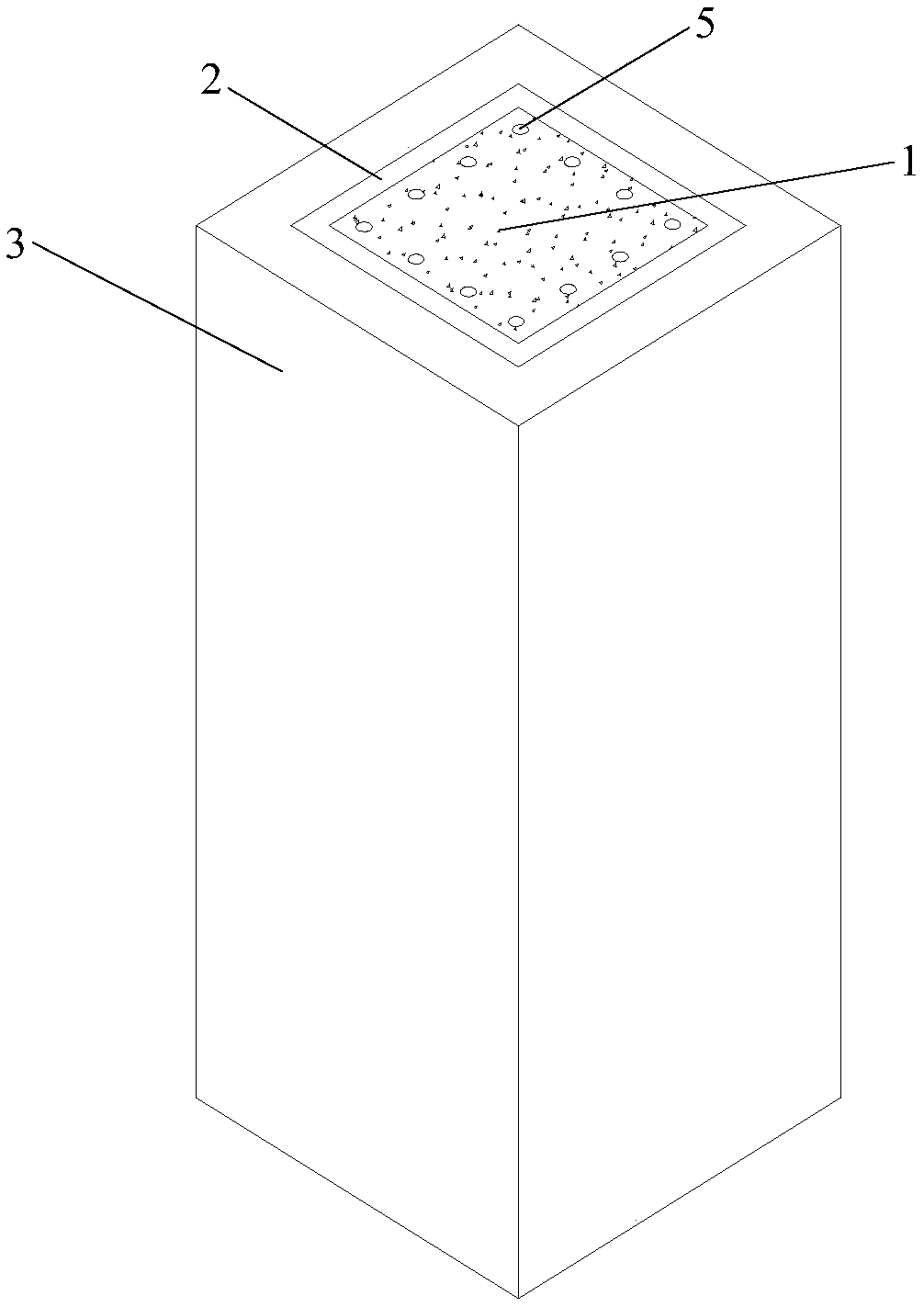 Normal-temperature curing type concrete column with superhigh property and construction method thereof