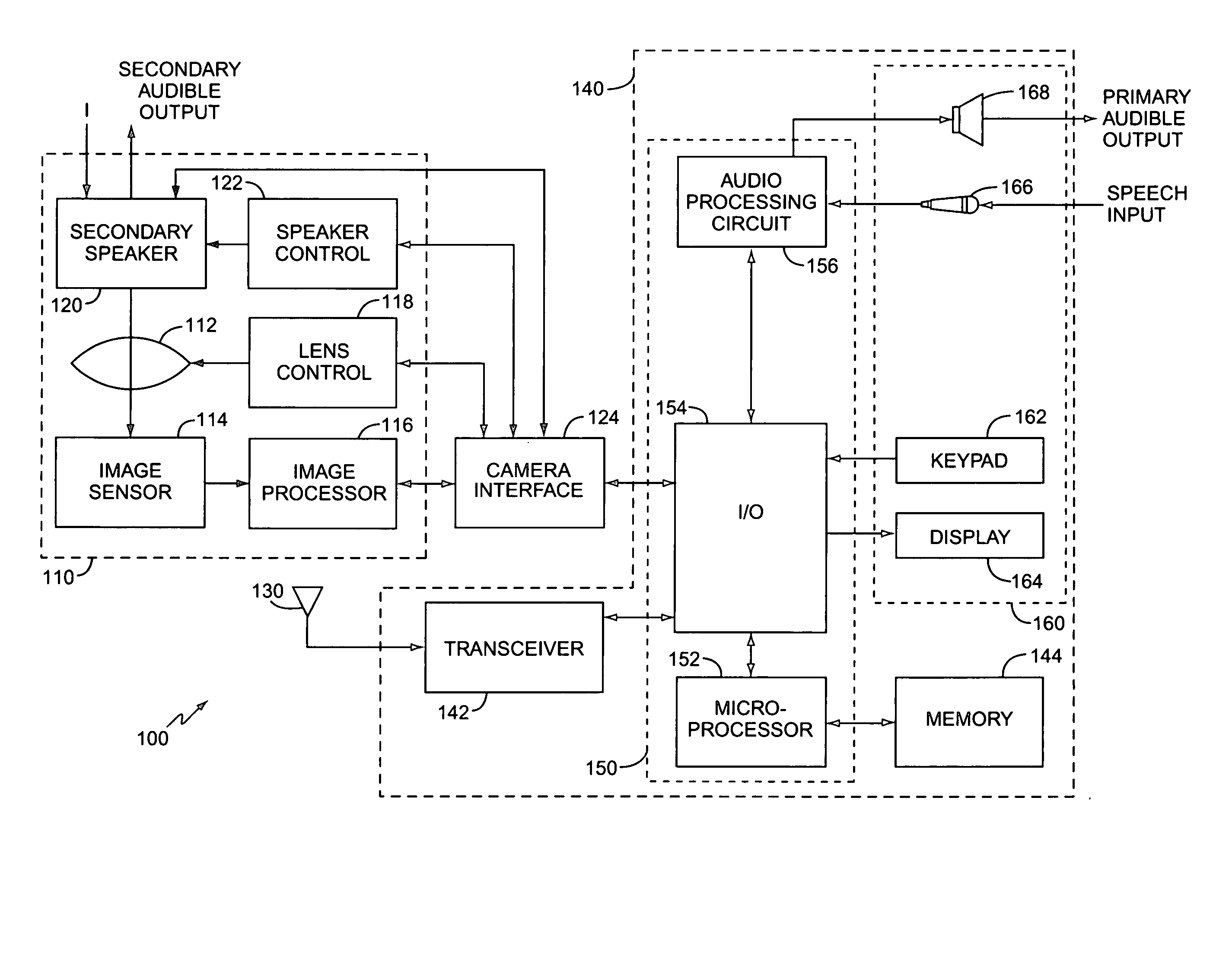 Mobile device with a combination camera and loudspeaker