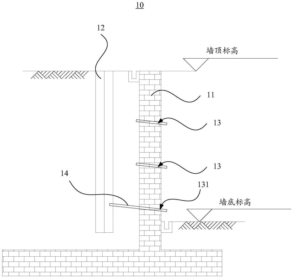 Retaining wall drainage method and retaining wall drainage system