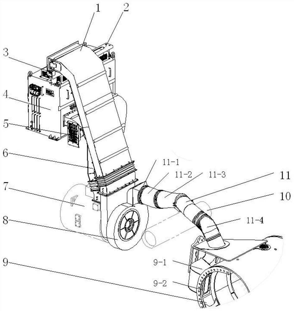 A mining dump truck and its adjustable air volume ventilation cooling system and method