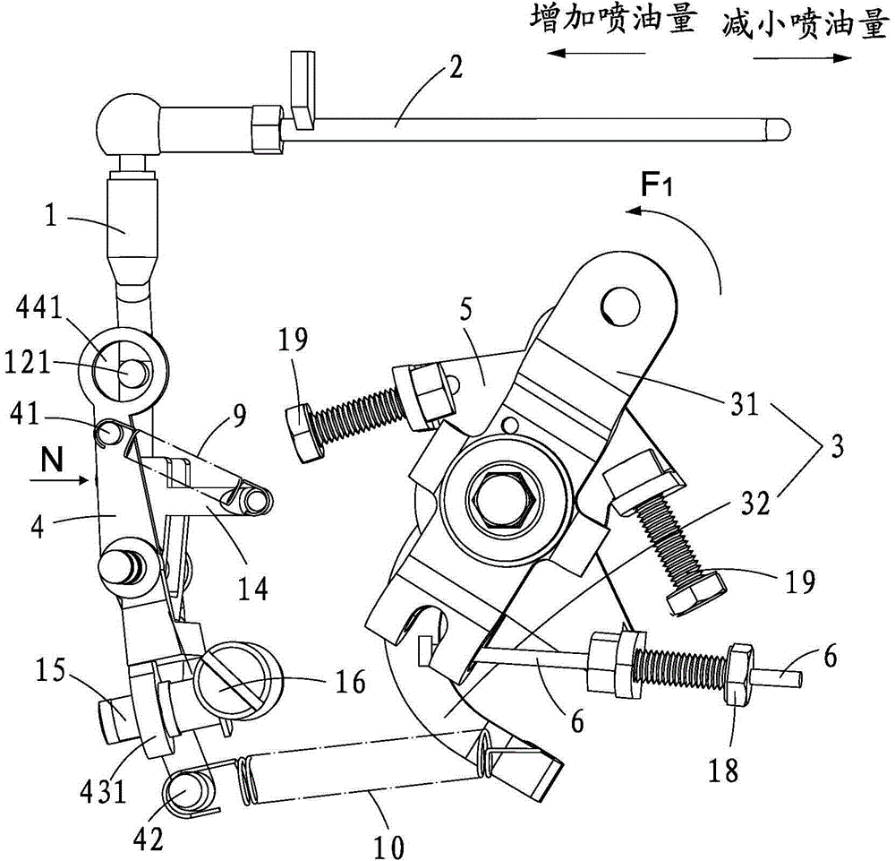 A speed control device for an engine