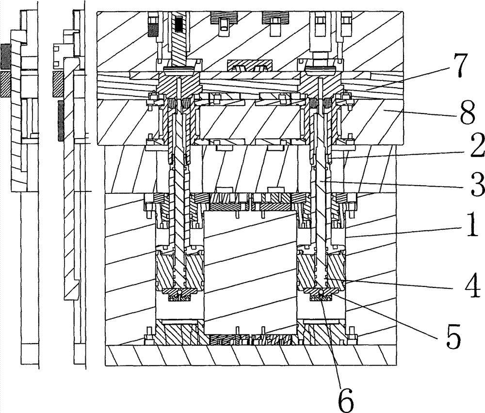 Mold ejection system and motor core rotor aluminum die-casting mold using the ejection system