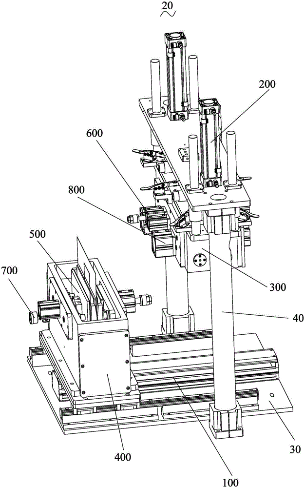 Vertical type air exhaust packaging device for soft package battery