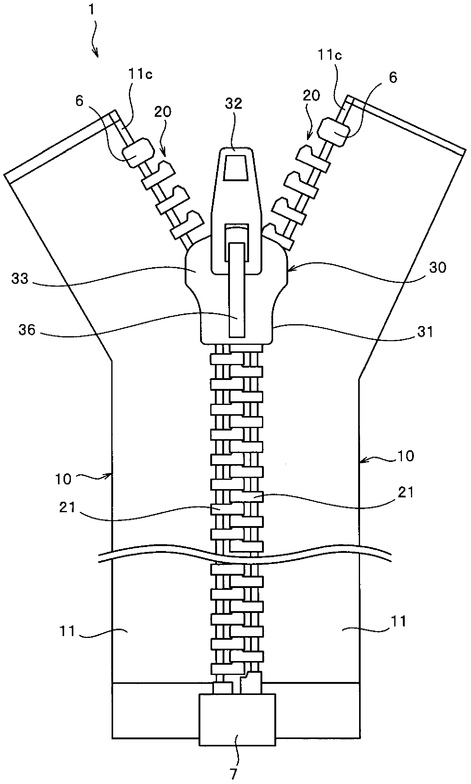 Slide fastener and hidden slide fastener