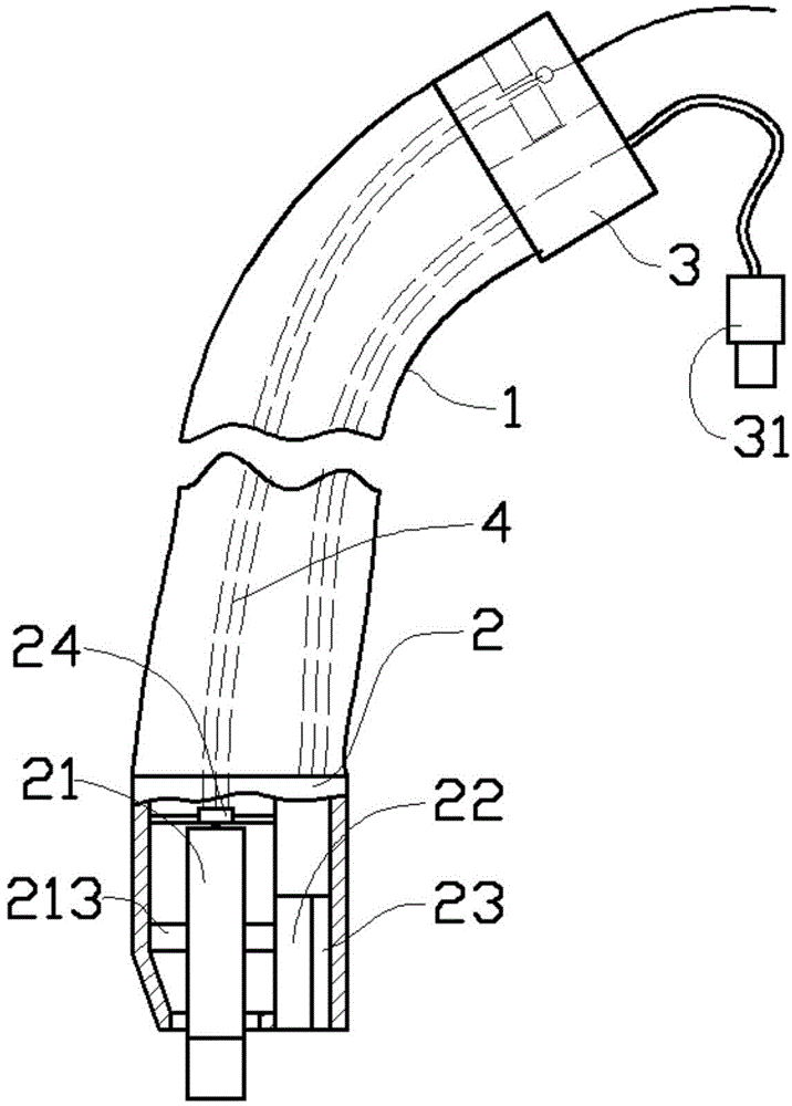 A metal hose detection and clamping device