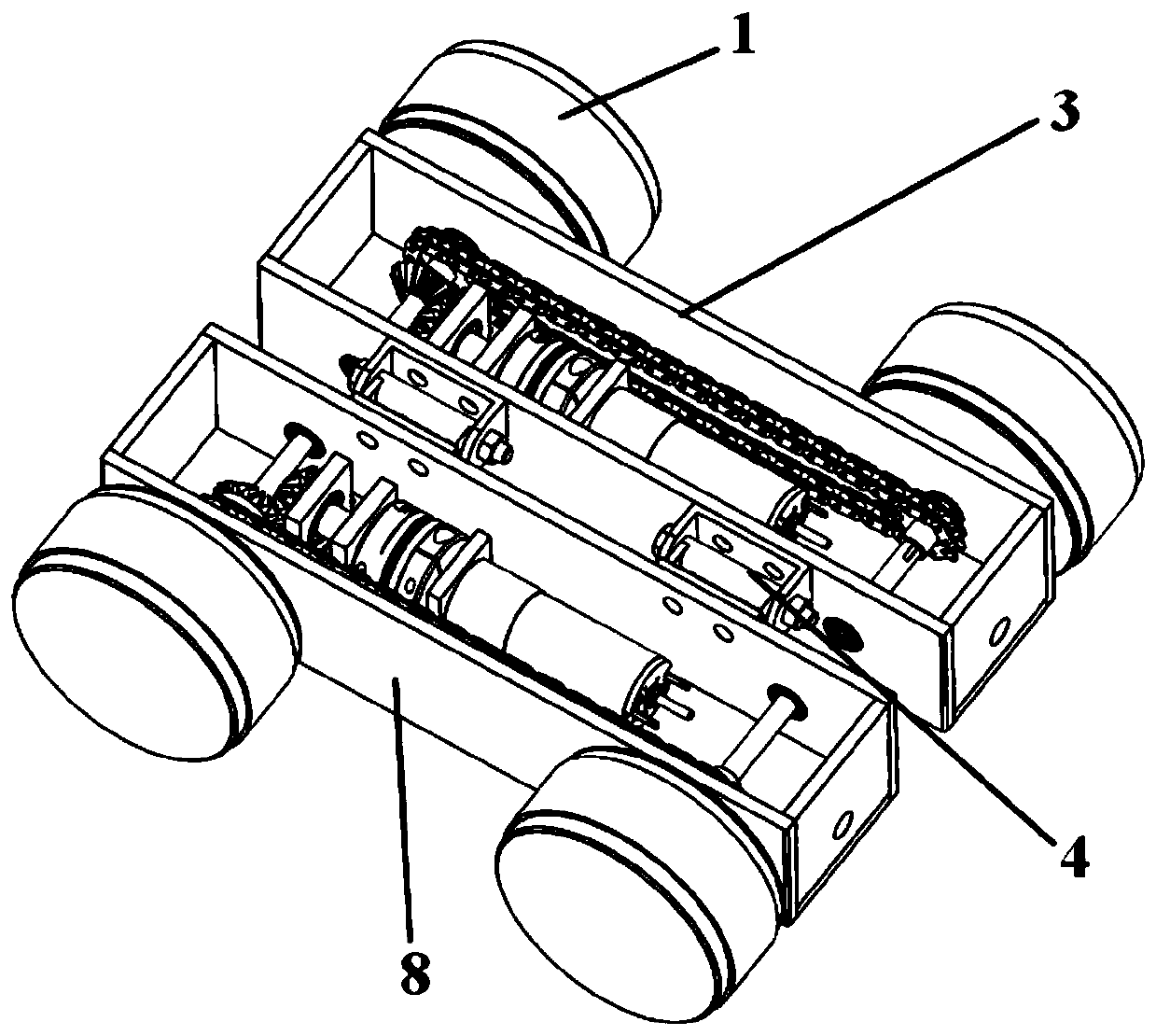 Pipeline external leakage detection robot walking mechanism