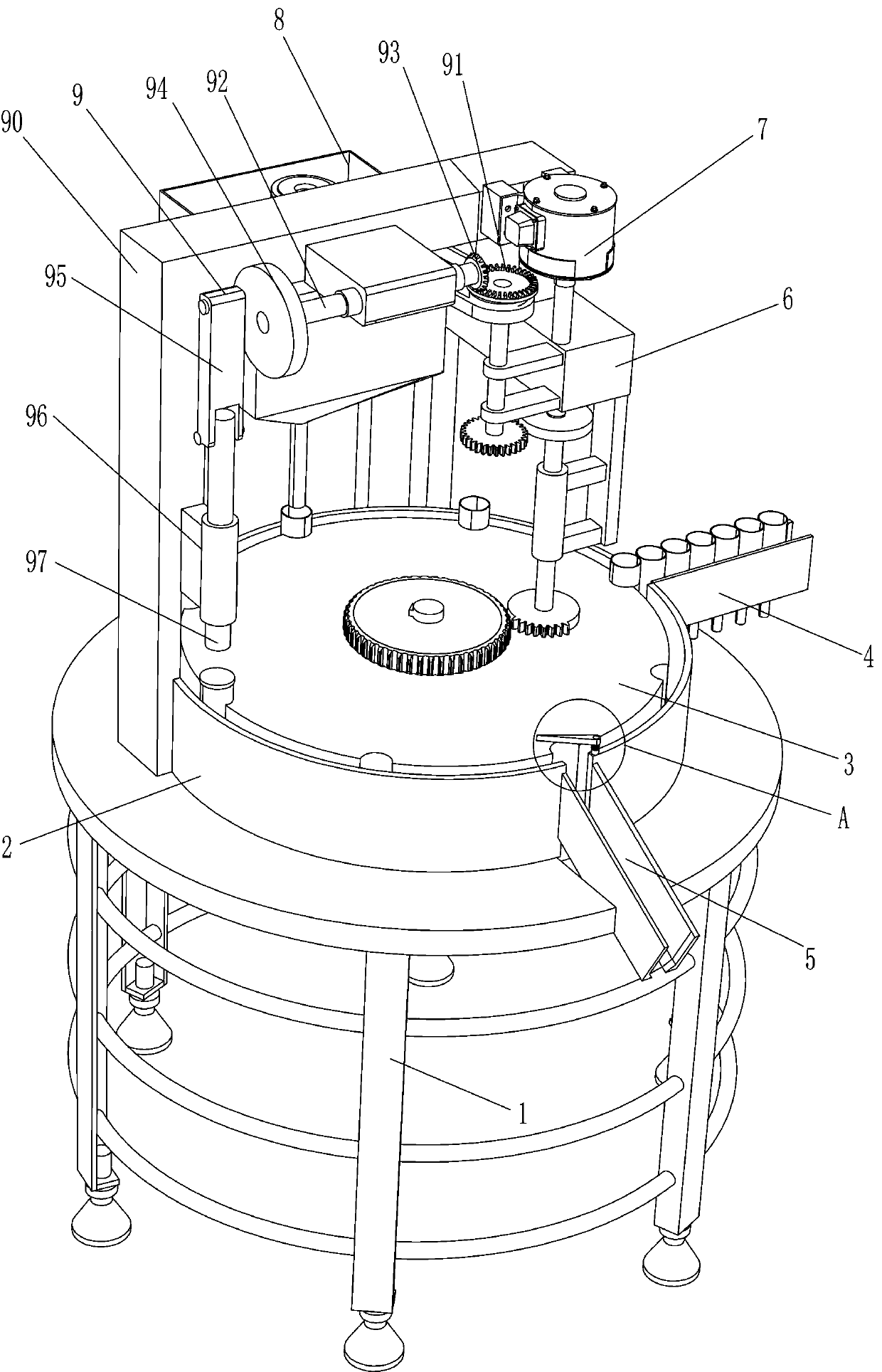 Quantitative filling machine for powder medicine