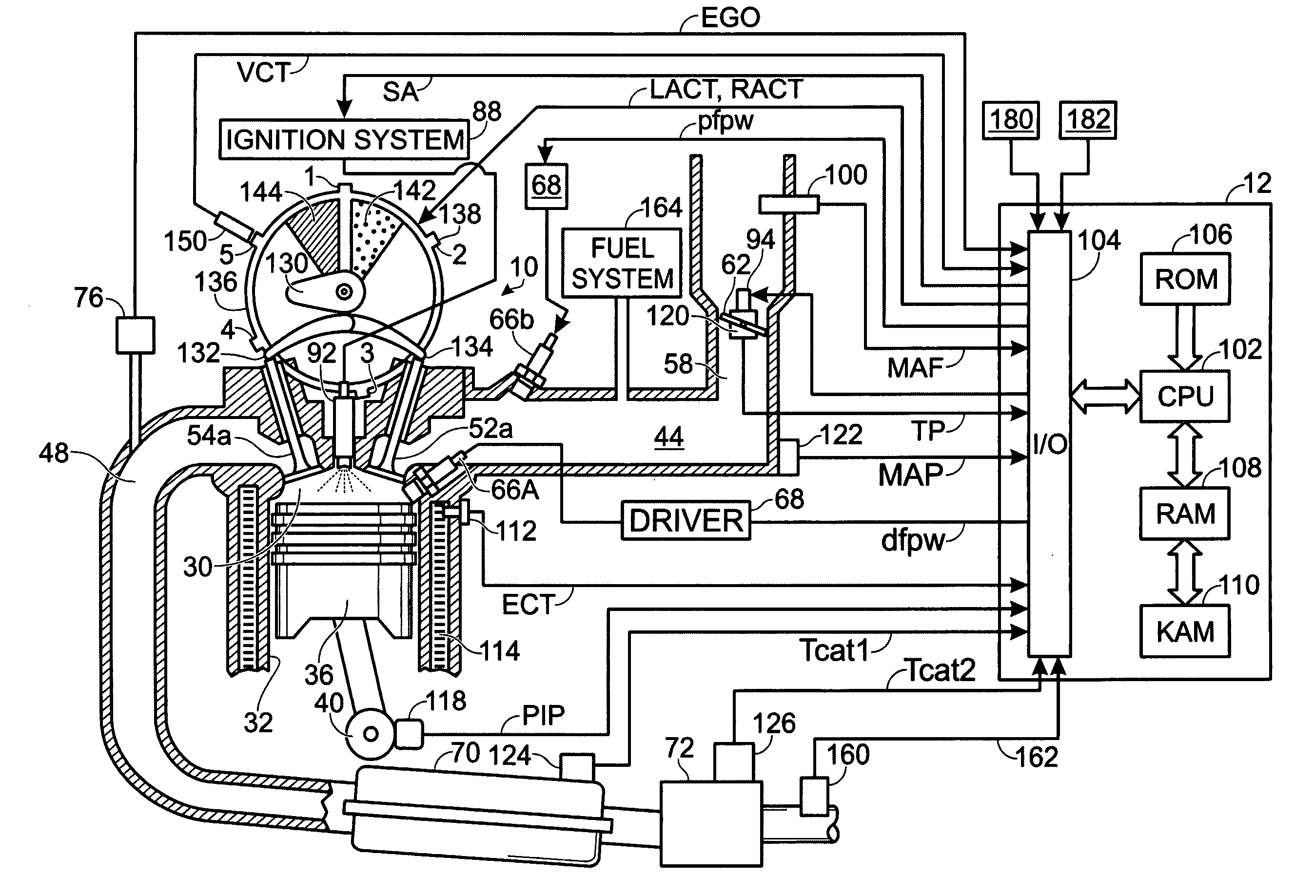 Engine with two port fuel injectors