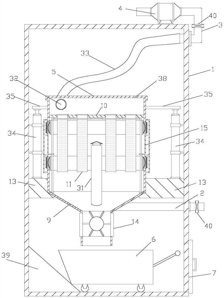 Air filtering equipment for textile production