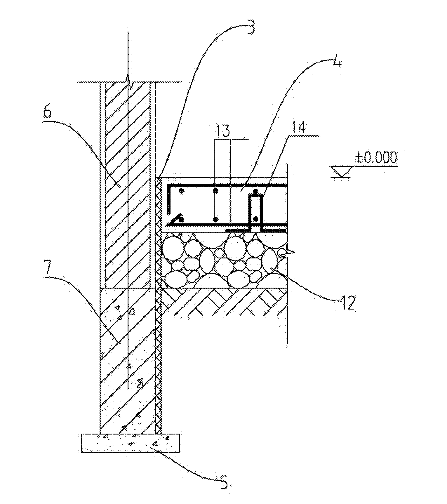 Connection Structure for Blocking Settlement of Ground