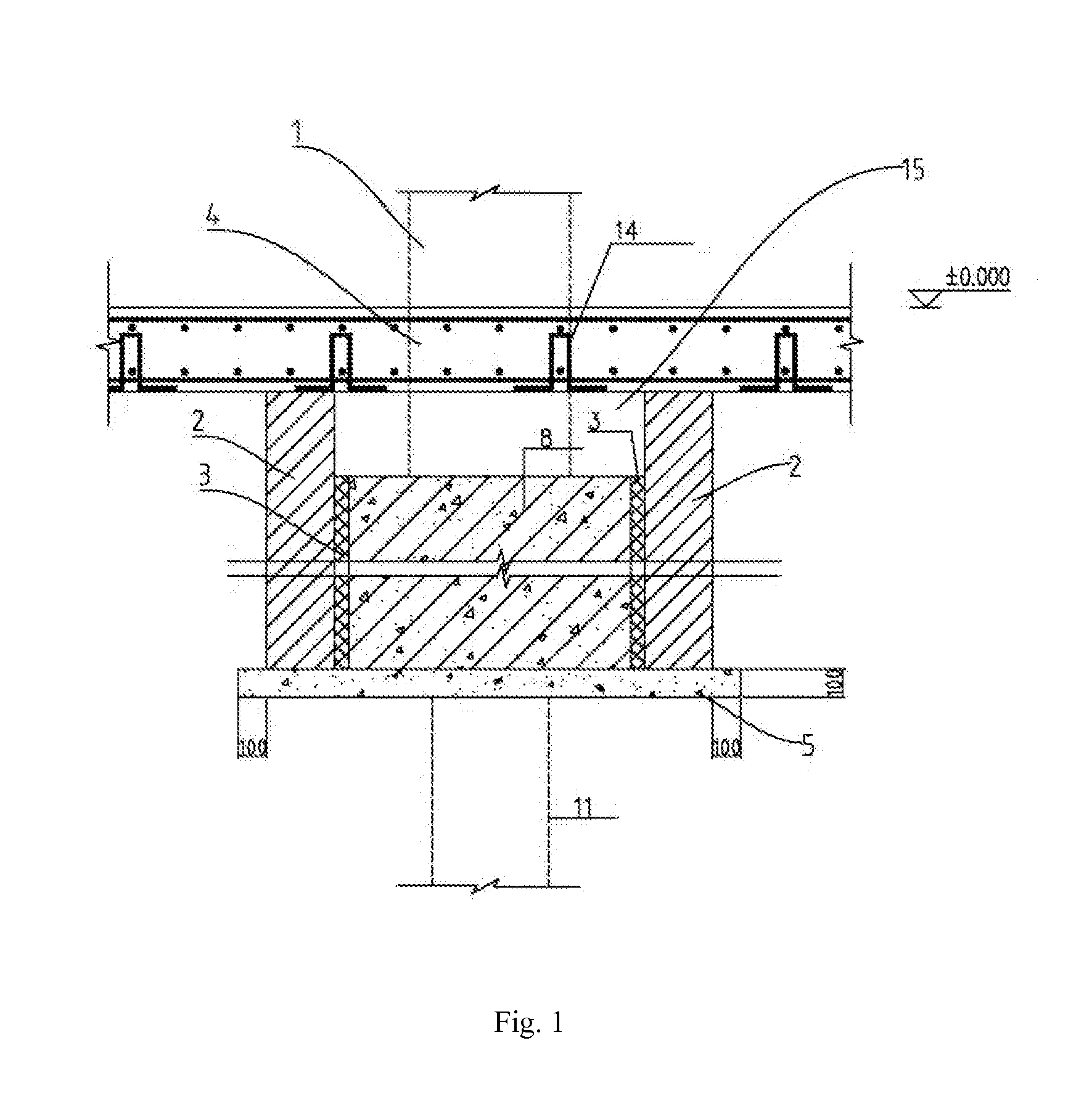 Connection Structure for Blocking Settlement of Ground